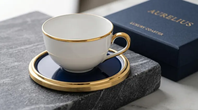 Gold-Rim Enamel Coasters sample 02