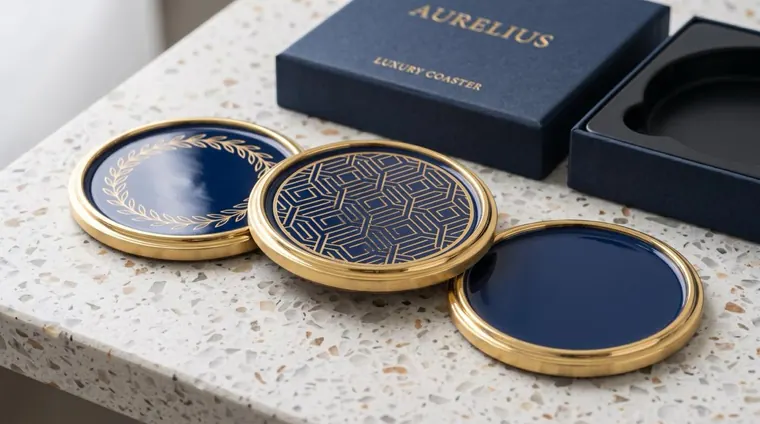 Gold-Rim Enamel Coasters sample 03