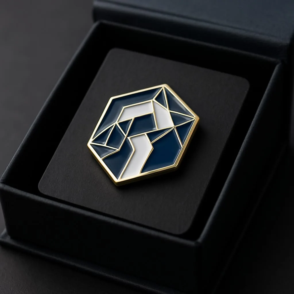Enamel lapel pin presented in a gift box